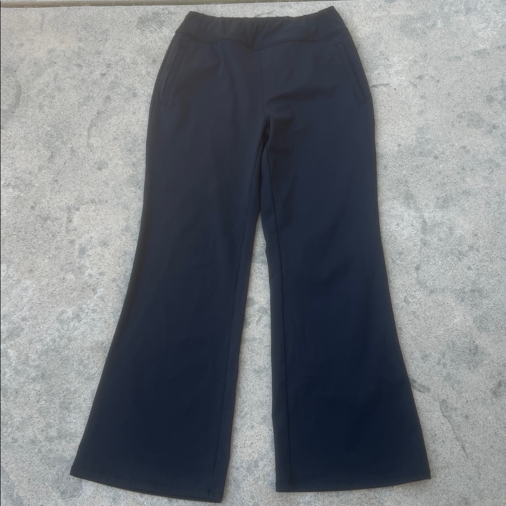 HALARA Flex Day Stretch Mid Rise Side Zipper Black Work Trouser Pant Women's M - Picture 2 of 9